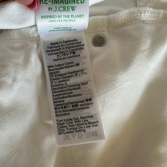 J.Crew Women's Slim Wide-Leg White Jeans High Rise Denim Size 30 New - Picture 9 of 12